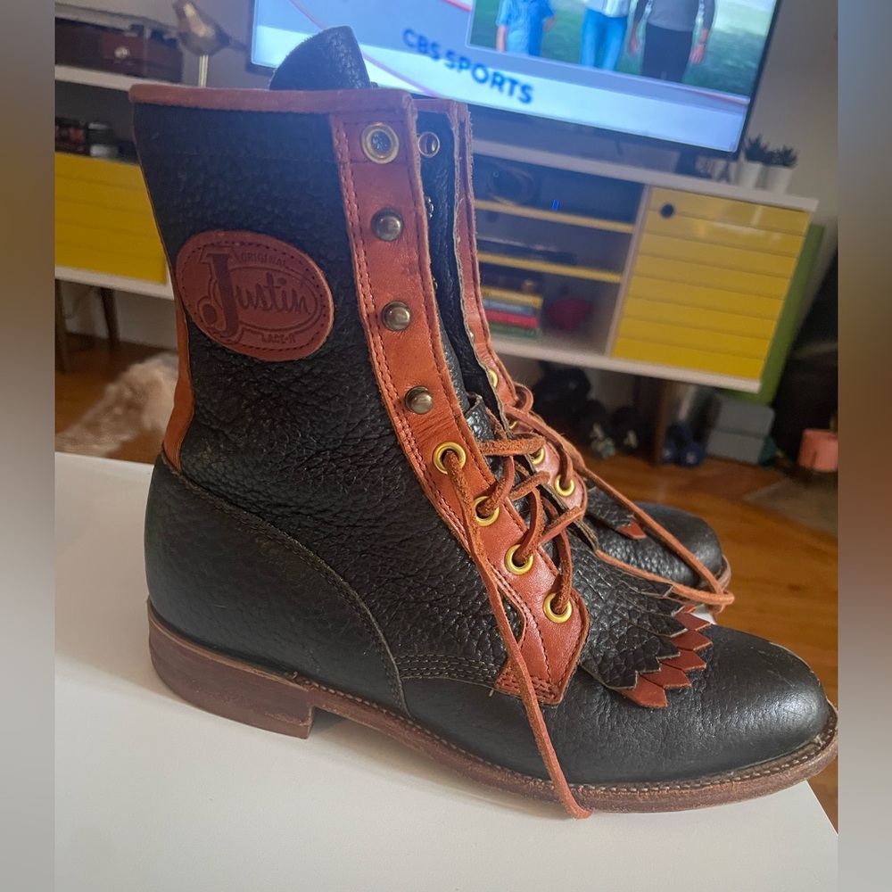 Vintage Original Justin leather lace up boots
